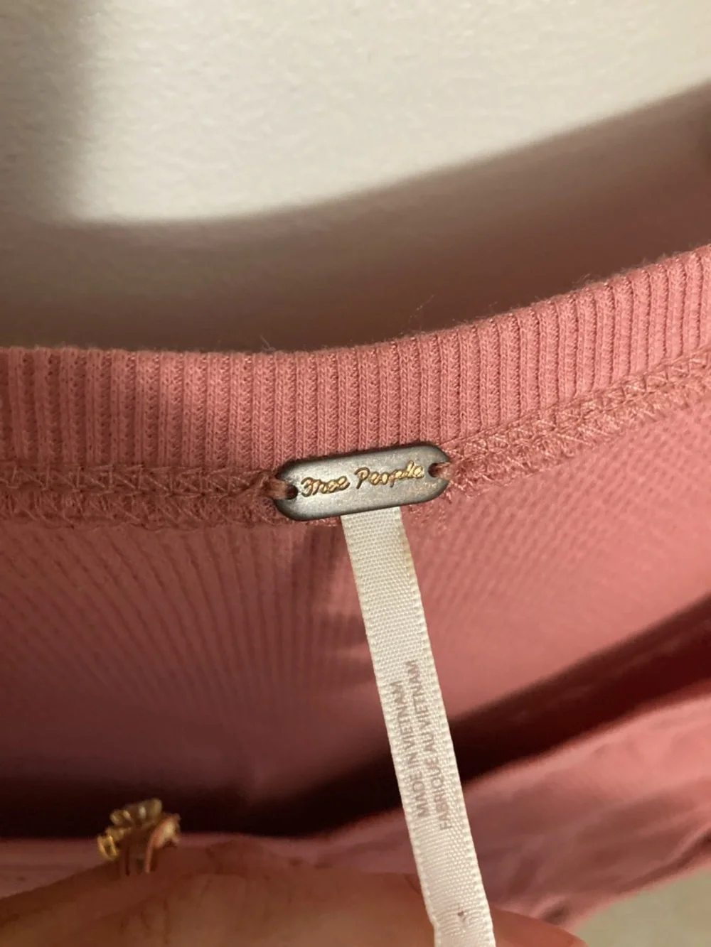 Free People Dusty Rose Pink V-Neck Wear Me Out Ruched Long Sleeve Top Size Large